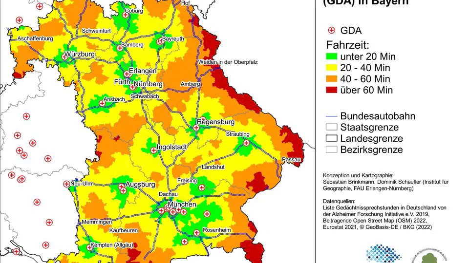 Räumliche Erreichbarkeit von Gedächtnisambulanzen – Eine geographische Analyse im Rahmen von digiDEM Bayern